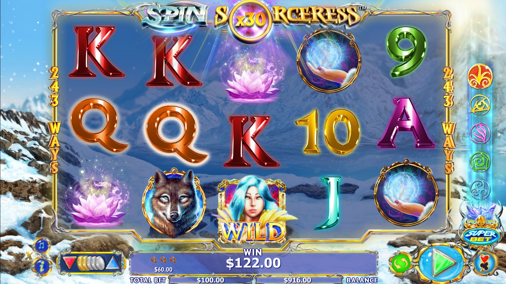 Spin Sorceress (Заклинательница спинов) из раздела Игровые автоматы
